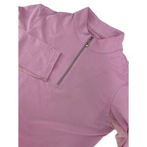 Swing Golf Pink 1/4 Zip Mock Neck Long Sleeve Top Women's Medium Made in USA